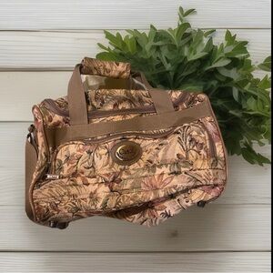 Vintage 80s Ciao Canvas Bag Duffel Floral Multicolored 15x10
